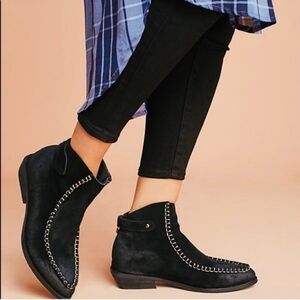 Anthropologie Antelope Womens WhipstitchSuede Ankle Boots shoes sz 39/9